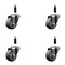 Service Caster 3'' Thermoplastic Rubber Wheel Swivel 7/8'' Expanding Stem Caster Set, 4PK SCC-EX20S314-TPRB-78-4 - alternate 1
